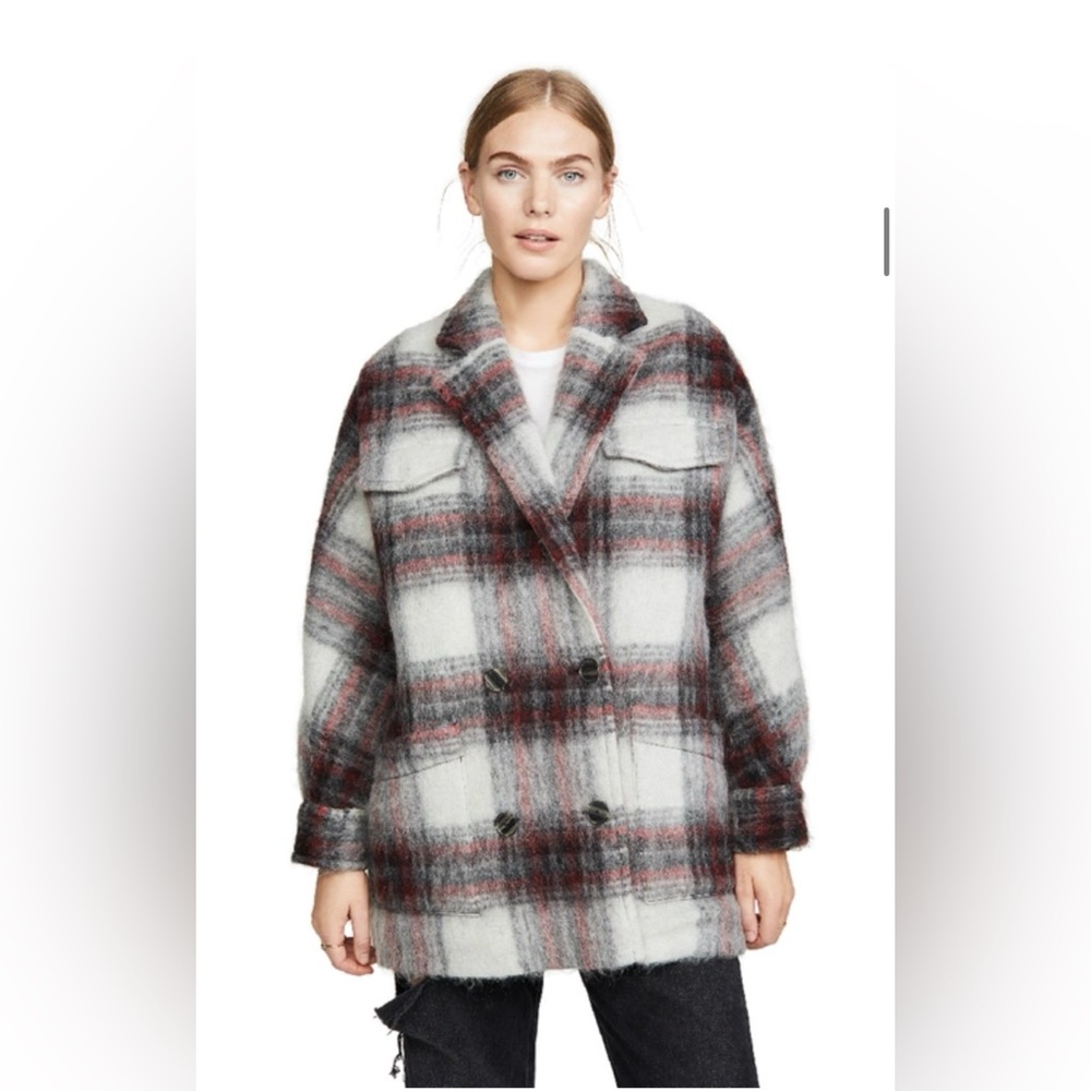 IRO Nashville checked brushed-felt jacket